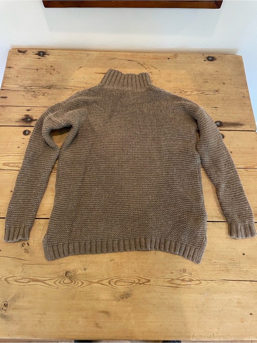 Marine Layer Remi Ribbed Knit Turtleneck Sweater in Taupe